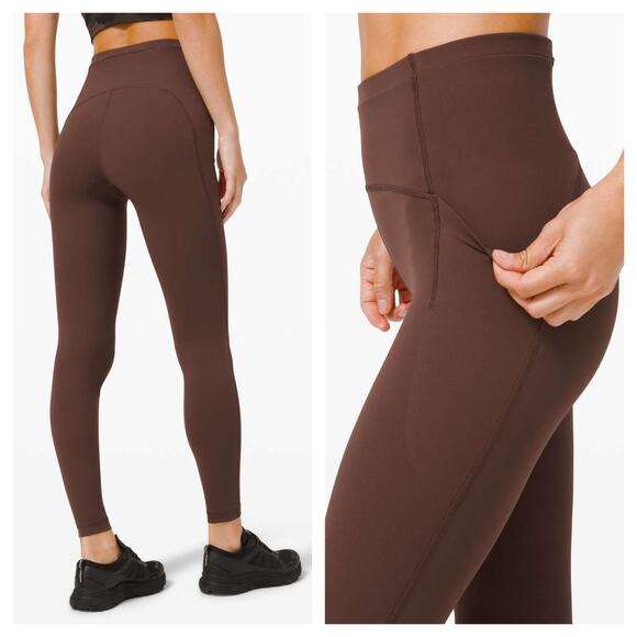 Lululemon Womens Brown Earth Swift Speed Hi-Rise Legging Size 10 W5CQ5S - Picture 1 of 10
